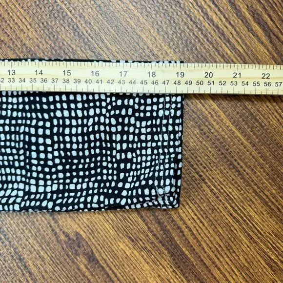 Melloday Womens L Black White Dot 1/4 Zip Top Stretch Blouse Tunic - Picture 8 of 8